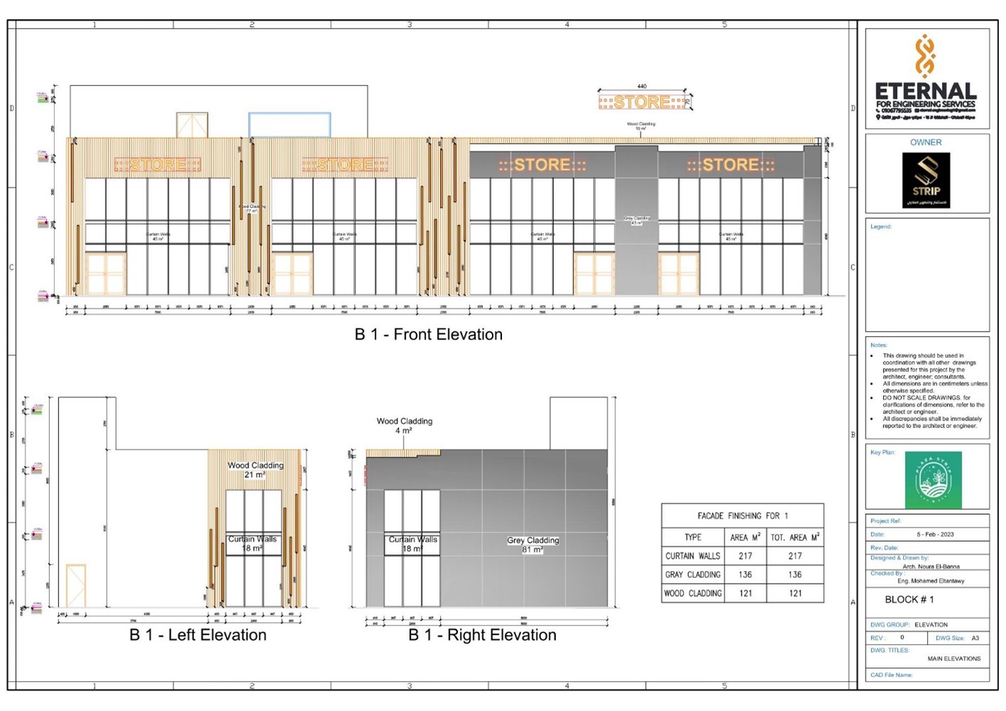 Modern building with triangular design